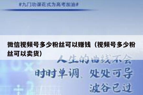 微信视频号多少粉丝可以赚钱（视频号多少粉丝可以卖货） 第1张