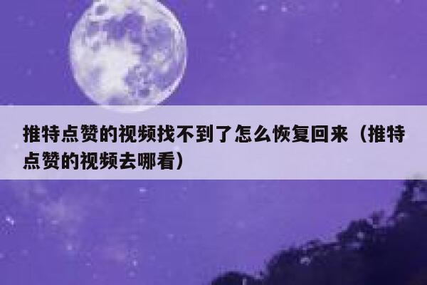 推特点赞的视频找不到了怎么恢复回来（推特点赞的视频去哪看） 第1张