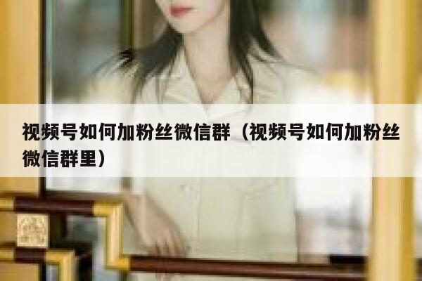 视频号如何加粉丝微信群（视频号如何加粉丝微信群里） 第1张