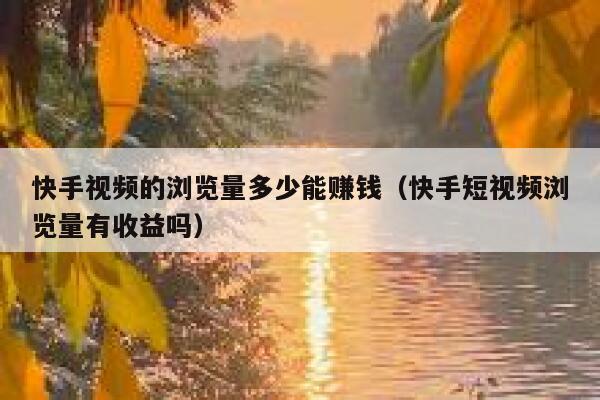 快手视频的浏览量多少能赚钱（快手短视频浏览量有收益吗） 第1张