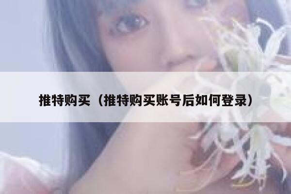 推特购买（推特购买账号后如何登录） 第1张