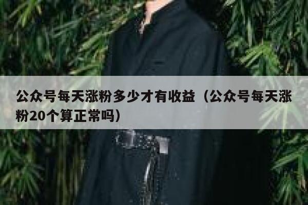 公众号每天涨粉多少才有收益（公众号每天涨粉20个算正常吗） 第1张