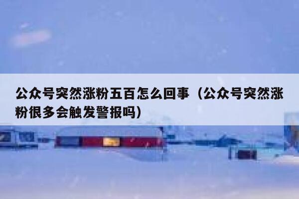公众号突然涨粉五百怎么回事（公众号突然涨粉很多会触发警报吗） 第1张