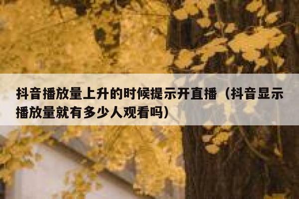 抖音播放量上升的时候提示开直播（抖音显示播放量就有多少人观看吗） 第1张