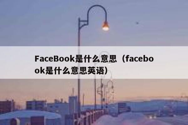 FaceBook是什么意思（facebook是什么意思英语） 第1张
