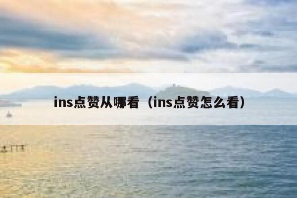 ins点赞从哪看（ins点赞怎么看） 第1张