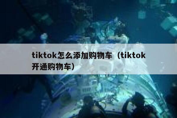 tiktok怎么添加购物车（tiktok开通购物车） 第1张