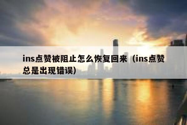 ins点赞被阻止怎么恢复回来（ins点赞总是出现错误） 第1张