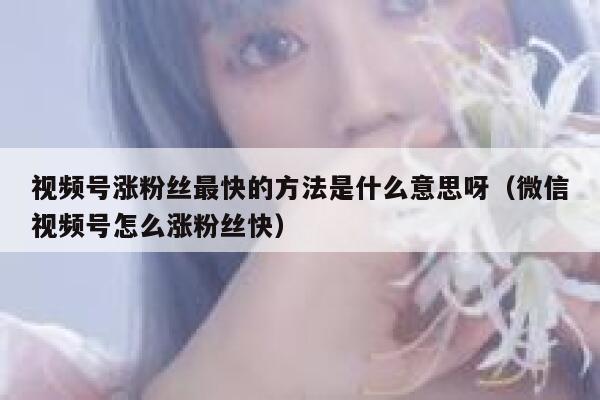 视频号涨粉丝最快的方法是什么意思呀（微信视频号怎么涨粉丝快） 第1张
