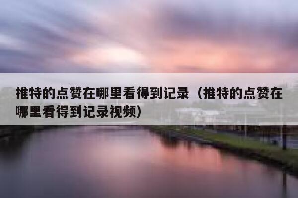 推特的点赞在哪里看得到记录（推特的点赞在哪里看得到记录视频） 第1张
