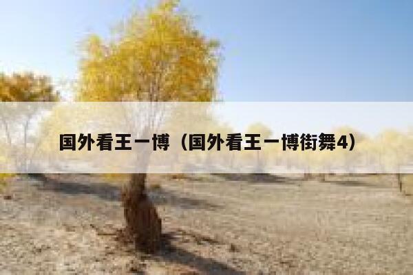 国外看王一博（国外看王一博街舞4） 第1张
