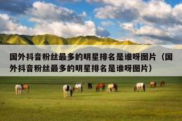 国外抖音粉丝最多的明星排名是谁呀图片（国外抖音粉丝最多的明星排名是谁呀图片） 第1张