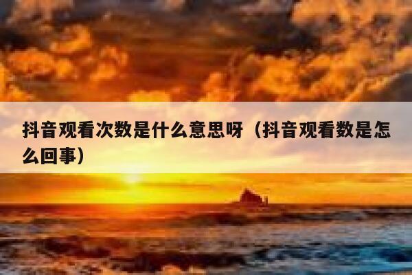 抖音观看次数是什么意思呀（抖音观看数是怎么回事） 第1张