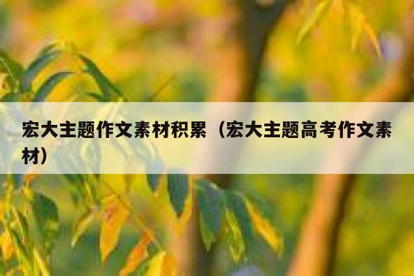 宏大主题作文素材积累（宏大主题高考作文素材） 第1张