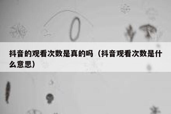 抖音的观看次数是真的吗（抖音观看次数是什么意思） 第1张