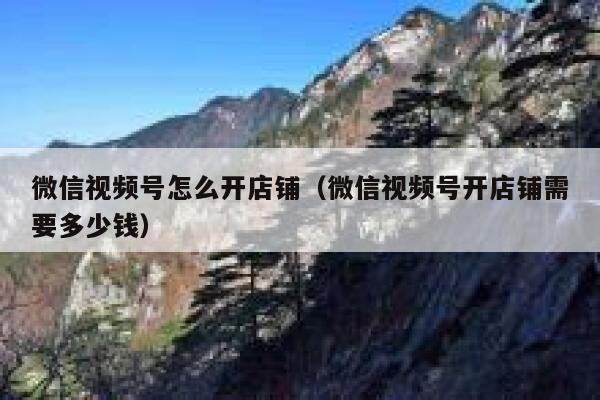 微信视频号怎么开店铺（微信视频号开店铺需要多少钱） 第1张