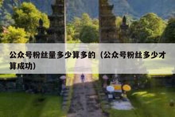公众号粉丝量多少算多的（公众号粉丝多少才算成功） 第1张