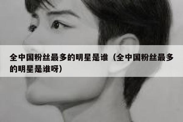 全中国粉丝最多的明星是谁（全中国粉丝最多的明星是谁呀） 第1张