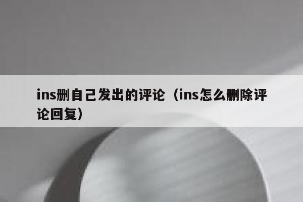 ins删自己发出的评论（ins怎么删除评论回复） 第1张