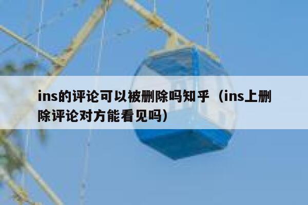 ins的评论可以被删除吗知乎（ins上删除评论对方能看见吗） 第1张