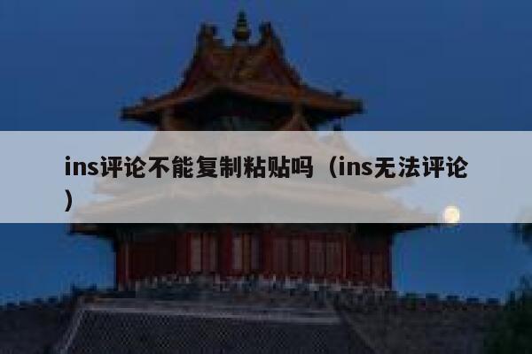 ins评论不能复制粘贴吗（ins无法评论） 第1张