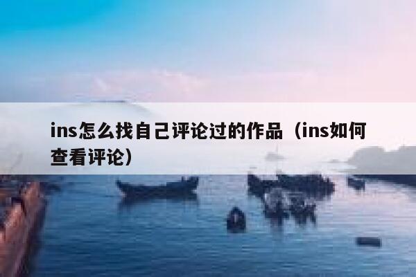 ins怎么找自己评论过的作品（ins如何查看评论） 第1张