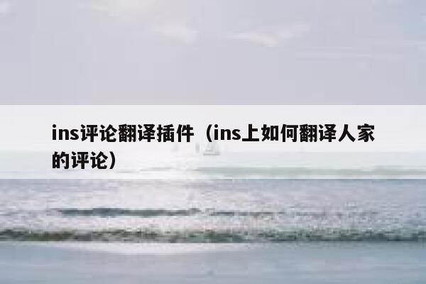 ins评论翻译插件（ins上如何翻译人家的评论） 第1张
