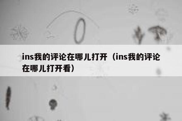 ins我的评论在哪儿打开（ins我的评论在哪儿打开看） 第1张