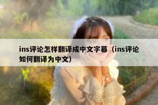 ins评论怎样翻译成中文字幕（ins评论如何翻译为中文） 第1张