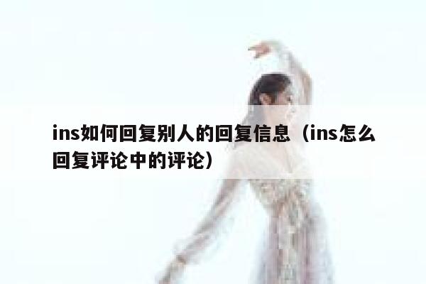 ins如何回复别人的回复信息（ins怎么回复评论中的评论） 第1张