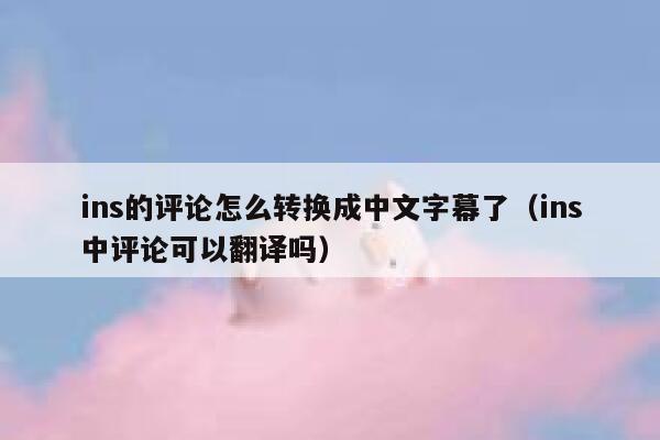 ins的评论怎么转换成中文字幕了（ins中评论可以翻译吗） 第1张