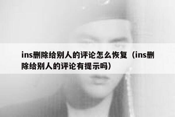 ins删除给别人的评论怎么恢复（ins删除给别人的评论有提示吗） 第1张
