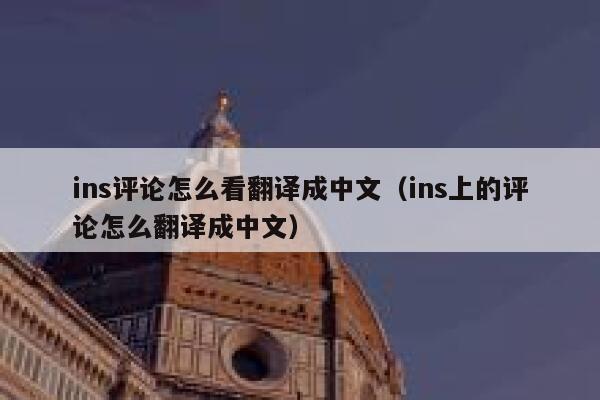 ins评论怎么看翻译成中文（ins上的评论怎么翻译成中文） 第1张