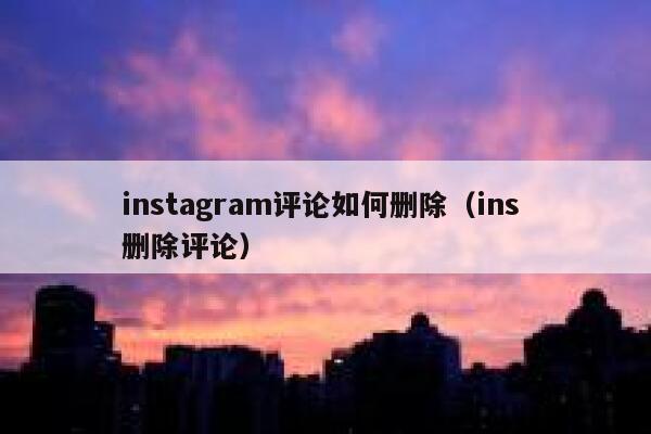 instagram评论如何删除（ins 删除评论） 第1张