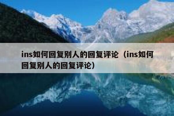 ins如何回复别人的回复评论（ins如何回复别人的回复评论） 第1张