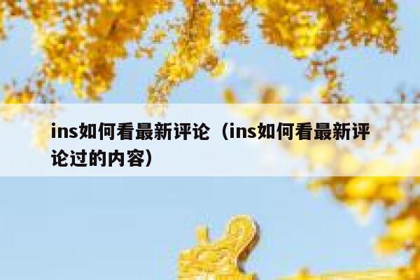 ins如何看最新评论（ins如何看最新评论过的内容） 第1张