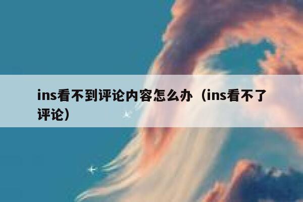ins看不到评论内容怎么办（ins看不了评论） 第1张