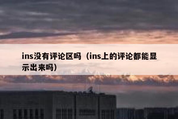 ins没有评论区吗（ins上的评论都能显示出来吗） 第1张