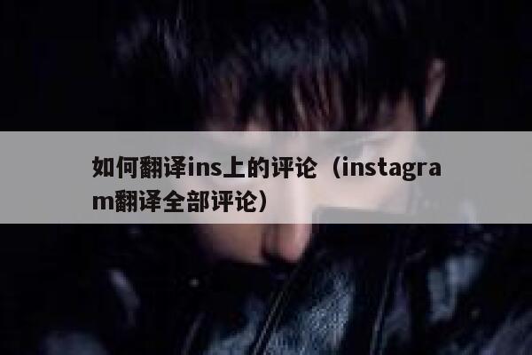 如何翻译ins上的评论（instagram翻译全部评论） 第1张