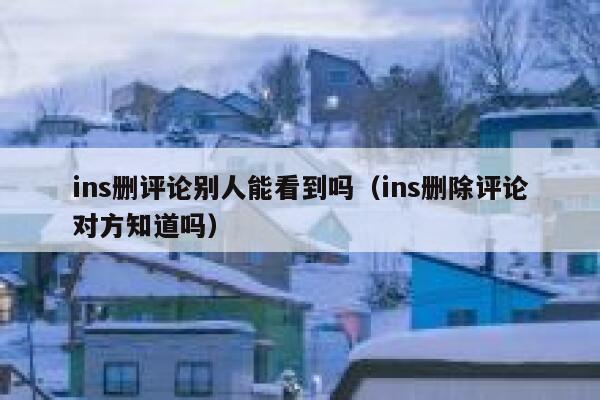 ins删评论别人能看到吗（ins删除评论对方知道吗） 第1张