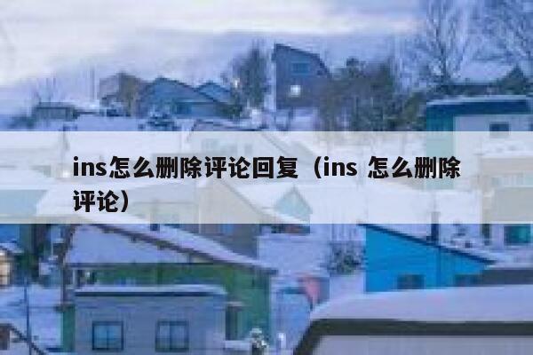 ins怎么删除评论回复（ins 怎么删除评论） 第1张