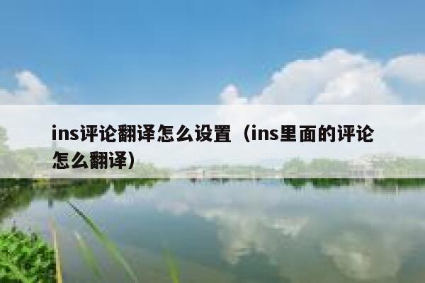 ins评论翻译怎么设置（ins里面的评论怎么翻译） 第1张