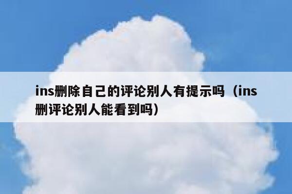 ins删除自己的评论别人有提示吗（ins删评论别人能看到吗） 第1张