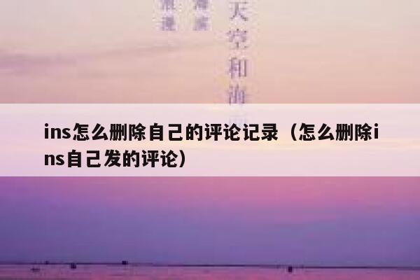 ins怎么删除自己的评论记录（怎么删除ins自己发的评论） 第1张