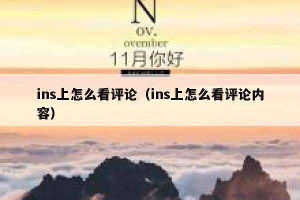 ins上怎么看评论（ins上怎么看评论内容） 第1张