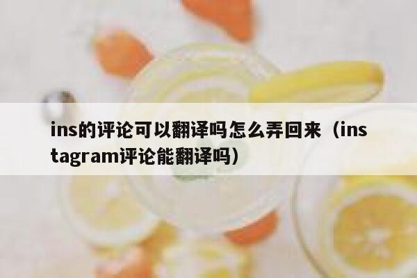 ins的评论可以翻译吗怎么弄回来（instagram评论能翻译吗） 第1张