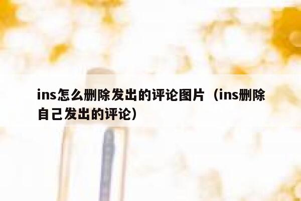 ins怎么删除发出的评论图片（ins删除自己发出的评论） 第1张