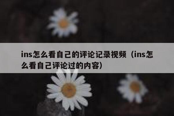 ins怎么看自己的评论记录视频（ins怎么看自己评论过的内容） 第1张