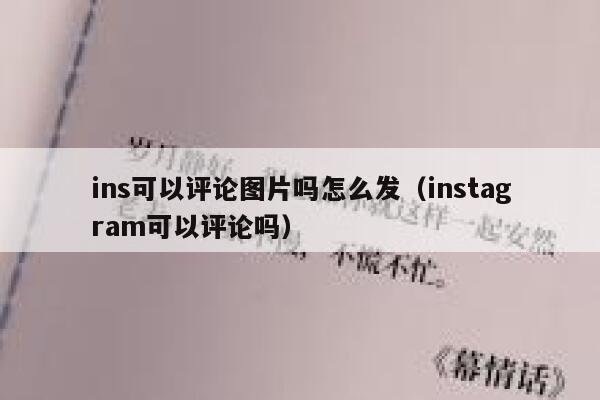 ins可以评论图片吗怎么发（instagram可以评论吗） 第1张