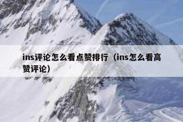 ins评论怎么看点赞排行（ins怎么看高赞评论） 第1张